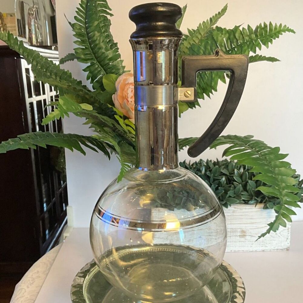MCM Inland Glass Company carafe coffee or wine; great Mid Century vintage look - Picture 2 of 8